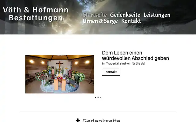 Website Bestattungen Spessartgrund – Screenshot